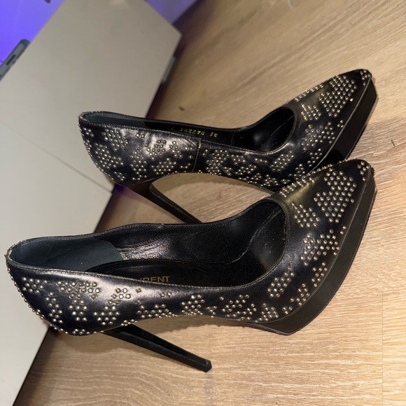 Saint Laurent Studded Black Heels - Picture 3 of 5